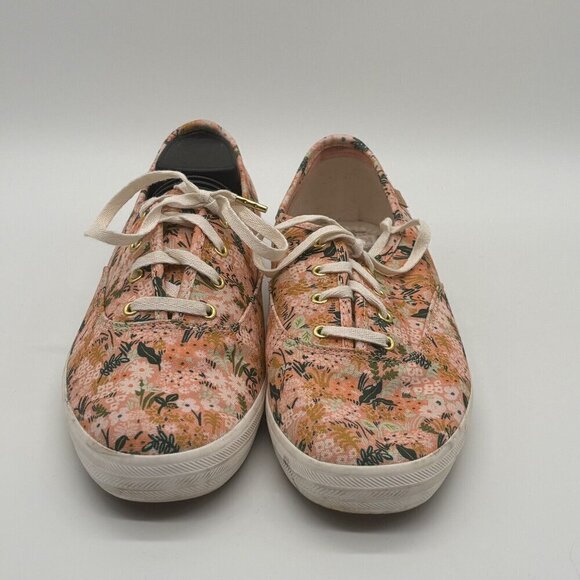 Keds x Rifle Paper Co Pink Floral Shoes Women Size 9.5 Pre-Owned - Good - Picture 2 of 10